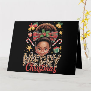 Afroamerikanischer Weihnachts-Unordentlicher Dutt  Karte