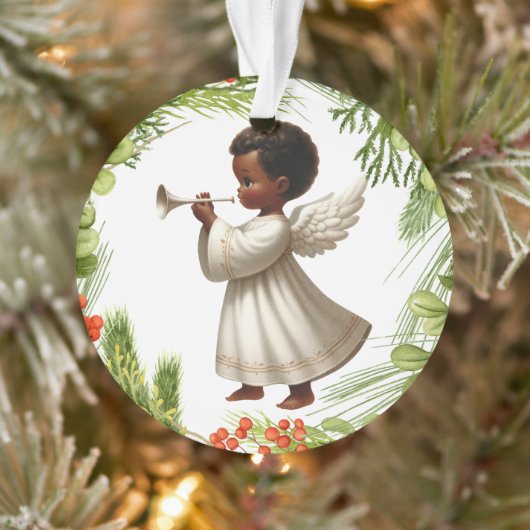 Afroamerikanischer Weihnachtsangel Ornament (Baum)