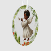 Afroamerikanischer Weihnachtsangel Ornament (Vorderseite)