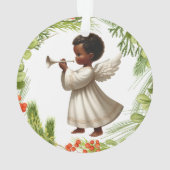 Afroamerikanischer Weihnachtsangel Ornament (Rückseite)