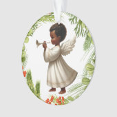 Afroamerikanischer Weihnachtsangel Ornament (Vorderseite)