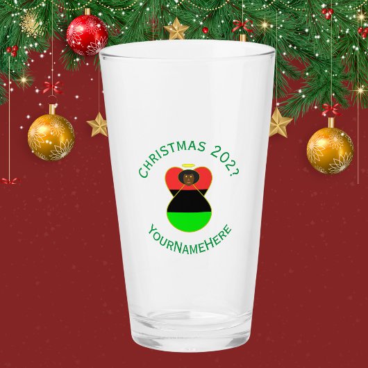 Afroamerikanischer Weihnachtsangel Personalisiert Glas