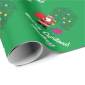 Afroamerikanischer Weihnachtsbaum Green Geschenkpapier (Rolleneckpunkt)
