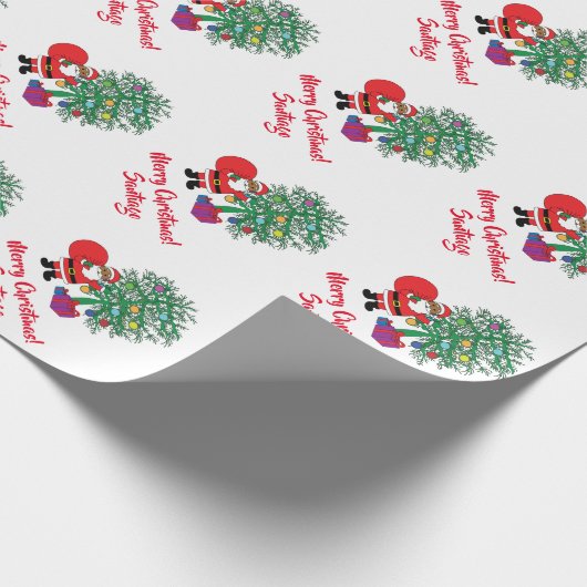 Afroamerikanischer Weihnachtsbaum White Geschenkpapier (Ecke)