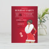 Afroamerikanischer Weihnachtsblitz Einladung (Stehend Vorderseite)