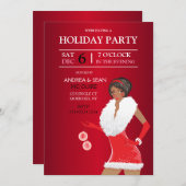 Afroamerikanischer Weihnachtsblitz Einladung (Vorne/Hinten)