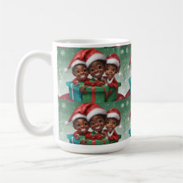 Afroamerikanischer Weihnachtself Kaffeetasse
