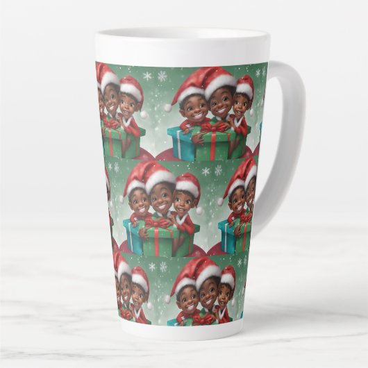 Afroamerikanischer Weihnachtself Milchtasse (Rechte Ecke)