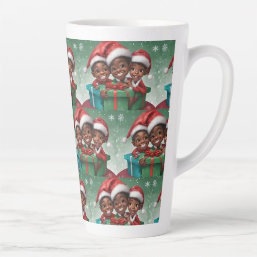 Afroamerikanischer Weihnachtself Milchtasse (Rechts)