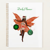Afroamerikanischer Weihnachtsfairy Daily Planner Planer (Vorderseite)
