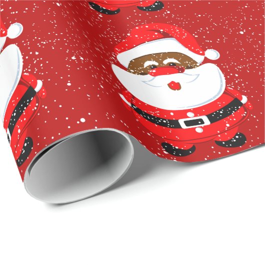 Afroamerikanischer Weihnachtsfeiertag Geschenkpapier (Rolleneckpunkt)
