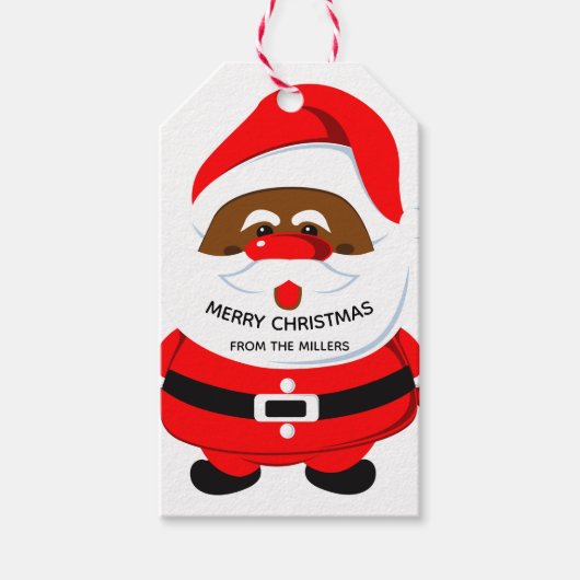 Afroamerikanischer Weihnachtsfeiertag Rot Geschenkanhänger (Vorderseite)