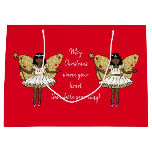 Afroamerikanischer Weihnachtsgebäck Große Geschenktüte (Vorderseite)