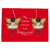 Afroamerikanischer Weihnachtsgebäck Große Geschenktüte (Rückseite)