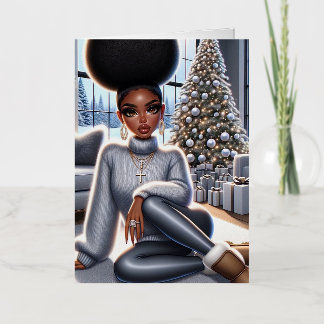 Afroamerikanischer Weihnachtsgrußkarten