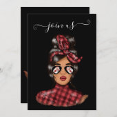 Afroamerikanischer WeihnachtsJunggeselinnen-Abschi Einladung (Vorne/Hinten)