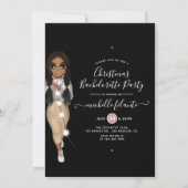Afroamerikanischer WeihnachtsJunggeselinnen-Abschi Einladung (Rückseite)