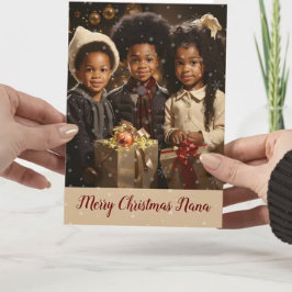 Afroamerikanischer Weihnachtskarte Feiertagskarte