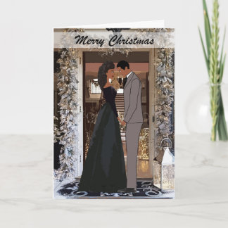 Afroamerikanischer Weihnachtskarten Feiertagskarte