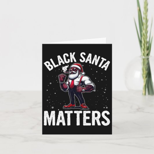 Afroamerikanischer Weihnachtsklaus Karte (Vorderseite)