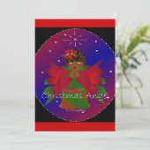 Afroamerikanischer Weihnachtsmann Angel Baby Girl Einladung (Stehend Vorderseite)