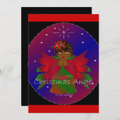 Afroamerikanischer Weihnachtsmann Angel Baby Girl Einladung (Vorne/Hinten)