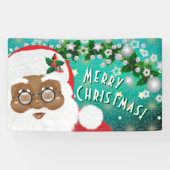 Afroamerikanischer Weihnachtsmann Banner (Horizontal)