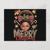 Afroamerikanischer Weihnachtsmann Bun Black Mama Feiertagspostkarte (Vorderseite)