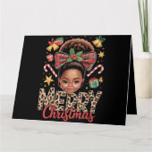 Afroamerikanischer Weihnachtsmann Bun Black Mama Karte (Vorderseite)