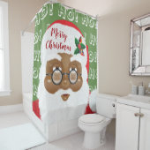 Afroamerikanischer Weihnachtsmann Duschvorhang (Beispiel)