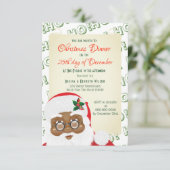 Afroamerikanischer Weihnachtsmann Einladung (Stehend Vorderseite)