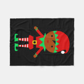 Afroamerikanischer Weihnachtsmann Elf Fleecedecke (Vorderseite (Horizontal))