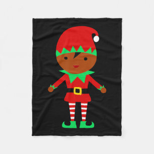 Afroamerikanischer Weihnachtsmann Elf Fleecedecke