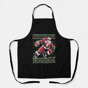 Afroamerikanischer Weihnachtsmann Football hässlic Schürze