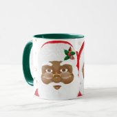 Afroamerikanischer Weihnachtsmann & Frau Claus Wei Tasse (Vorderseite Links)