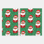 Afroamerikanischer Weihnachtsmann frohe Weihnachte Geschenkpapier Set (Vorderseite 3)