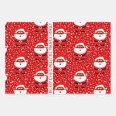 Afroamerikanischer Weihnachtsmann frohe Weihnachte Geschenkpapier Set (Vorderseite 2)