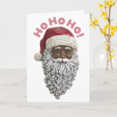 Afroamerikanischer Weihnachtsmann frohe Weihnachte Karte (Gelbe Blume)