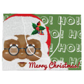 Afroamerikanischer Weihnachtsmann Große Geschenktüte (Rückseite)