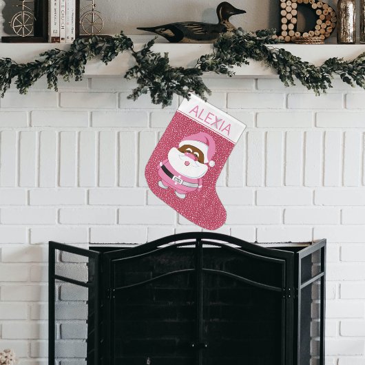 Afroamerikanischer Weihnachtsmann Großer Weihnachtsstrumpf