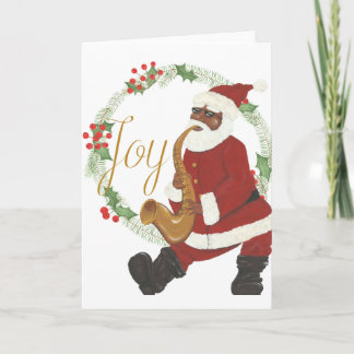 Afroamerikanischer Weihnachtsmann Karte