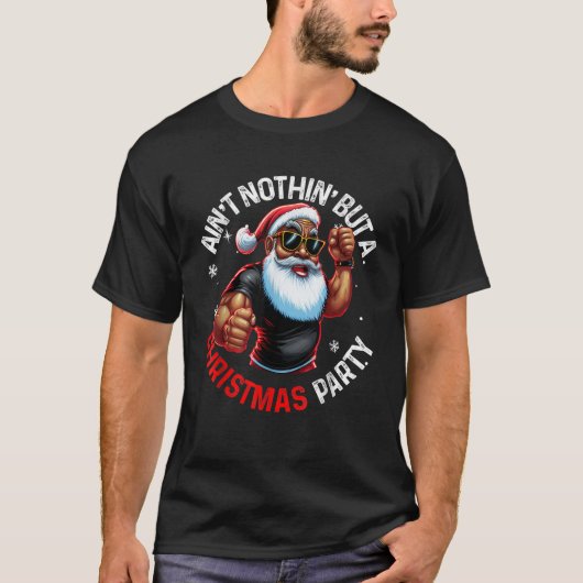 Afroamerikanischer Weihnachtsmann Pajama MenW T-Shirt (Vorderseite)