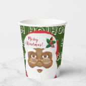 Afroamerikanischer Weihnachtsmann Pappbecher (Vorderseite)