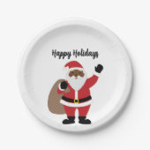Afroamerikanischer Weihnachtsmann Pappteller (Vorderseite)