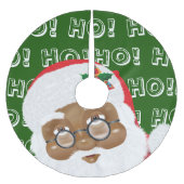 Afroamerikanischer Weihnachtsmann Polyester Weihnachtsbaumdecke (Vorderseite)