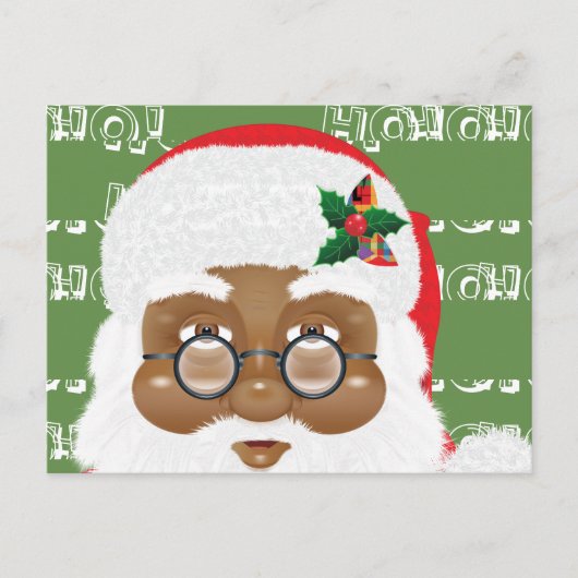 Afroamerikanischer Weihnachtsmann Postkarte (Vorderseite)