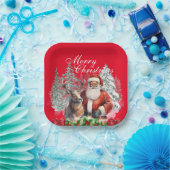 Afroamerikanischer Weihnachtsmann-Teller - 10 kg Pappteller (Party)