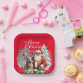 Afroamerikanischer Weihnachtsmann-Teller - 10 kg Pappteller (Party)