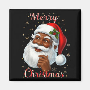 Afroamerikanischer Weihnachtsmann Weihnachten Cool Magnet