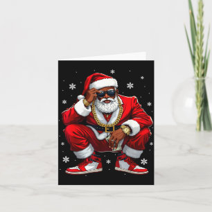Afroamerikanischer Weihnachtsmann Weihnachten Schw Karte